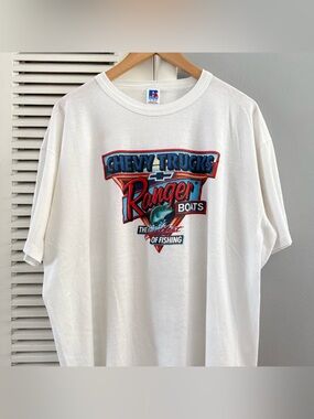 Vintage 80’s 90’s Russell Athletic Chevy Trucks Ranger Boats Fishing T-shirt